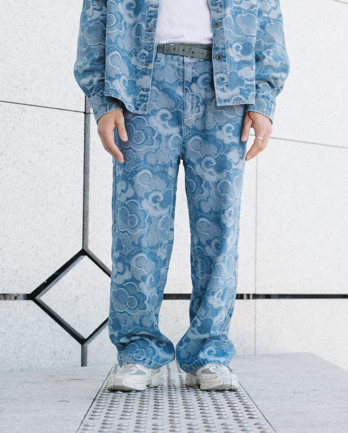CLOUD JACQUARD DENIM PANTS