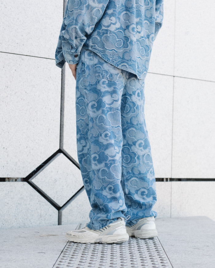 CLOUD JACQUARD DENIM PANTS