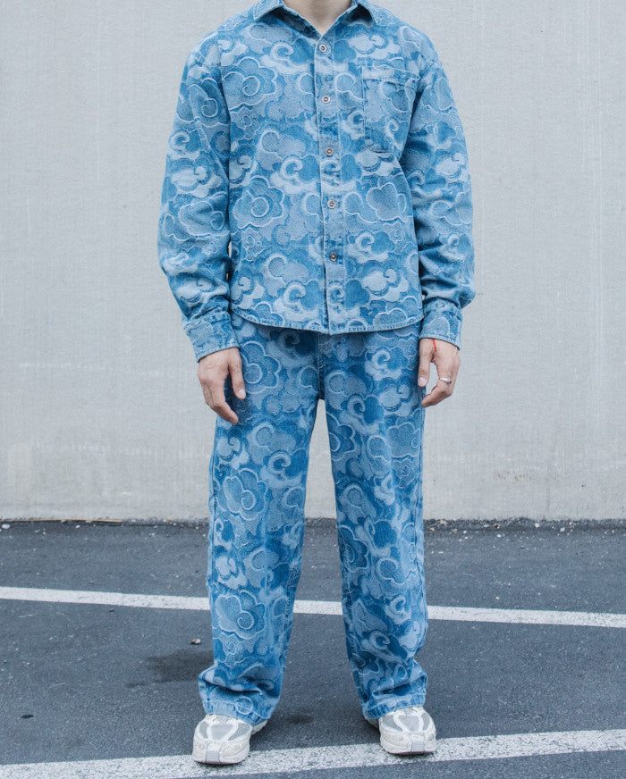 CLOUD JACQUARD DENIM PANTS