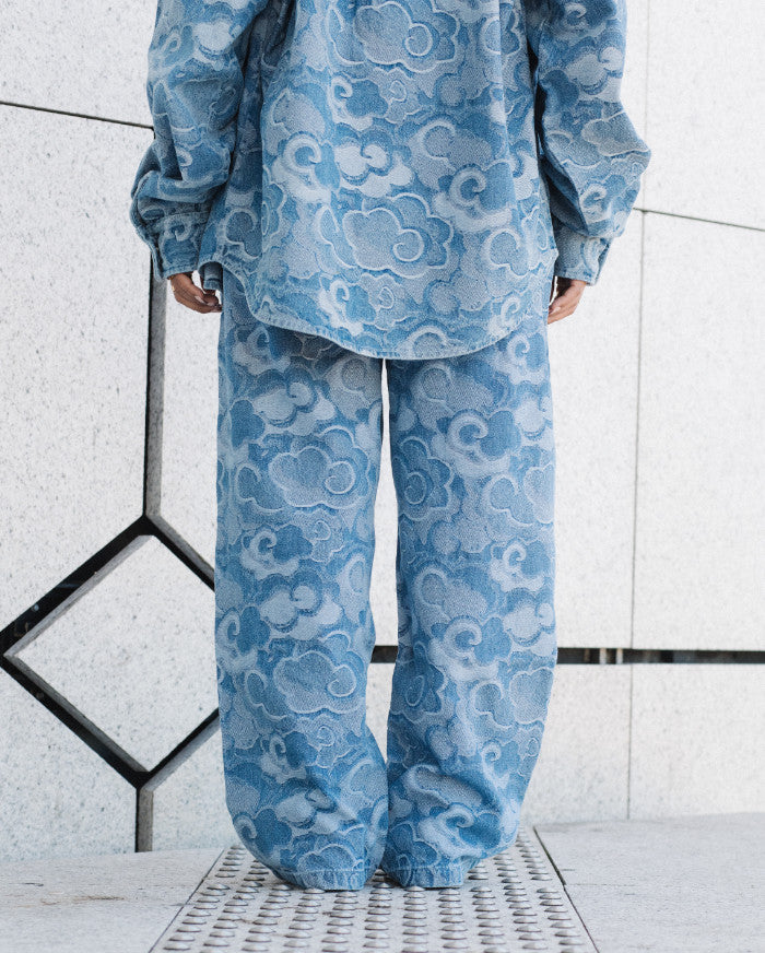 CLOUD JACQUARD DENIM PANTS