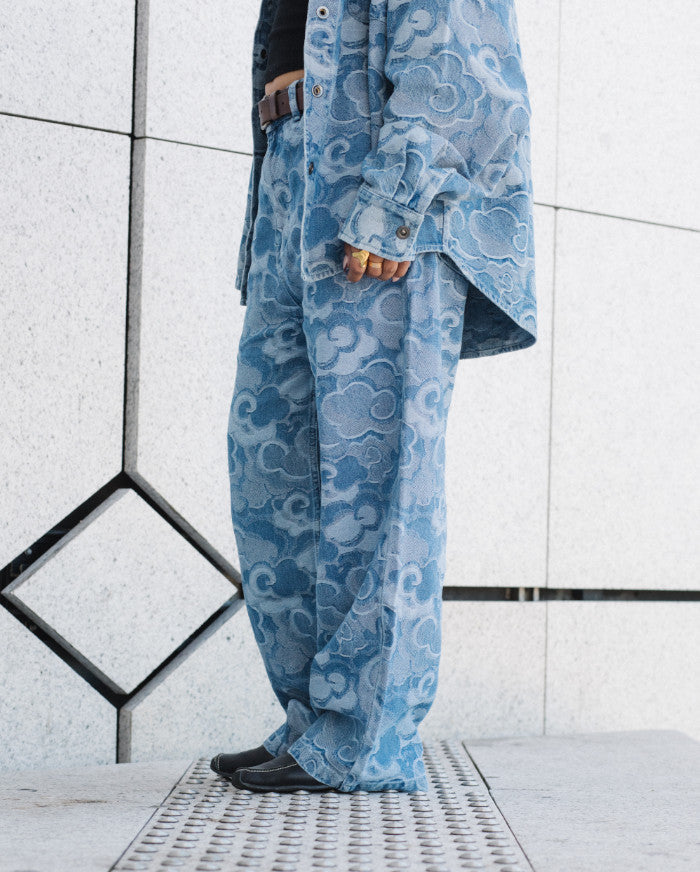 CLOUD JACQUARD DENIM PANTS