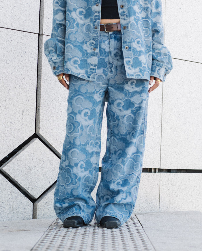 CLOUD JACQUARD DENIM PANTS