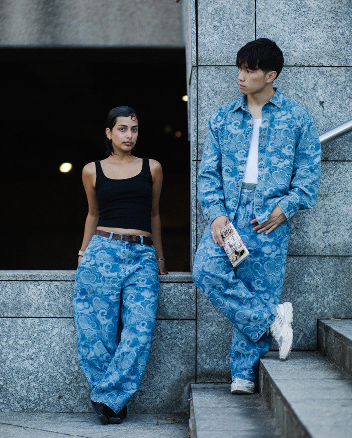 CLOUD JACQUARD DENIM PANTS